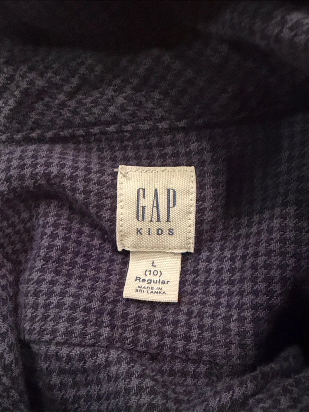 GAP Boys Dark Blue Checked Button-Down Shirt Size L (10)